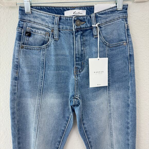 KanCan Womens Marley High Rise Slim Straight Jeans Size 0/23 Distressed Blue - Picture 3 of 9
